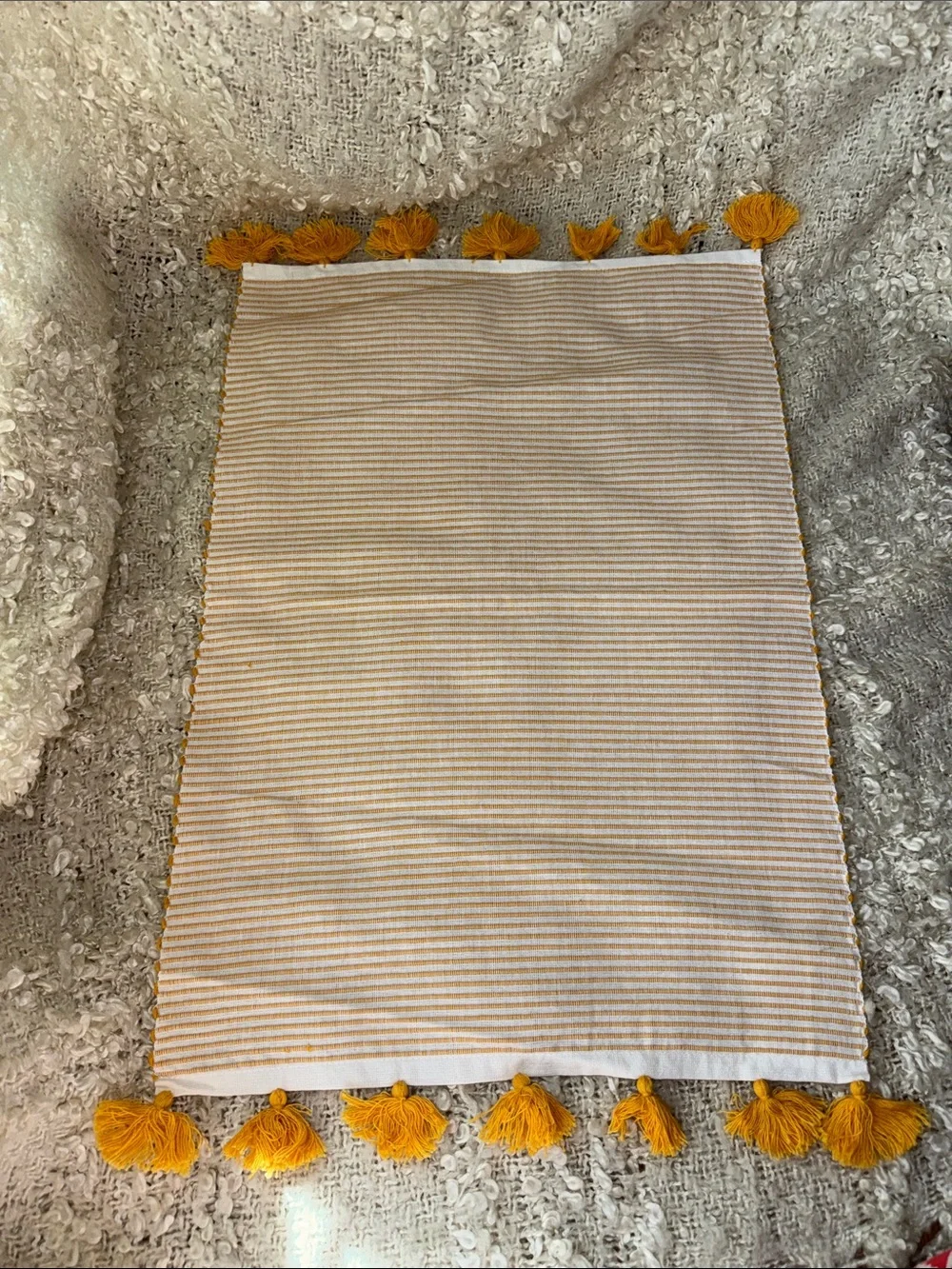 Carol & Frank NWT Set of 2 Placemats 100% Cotton Yellow and Grey